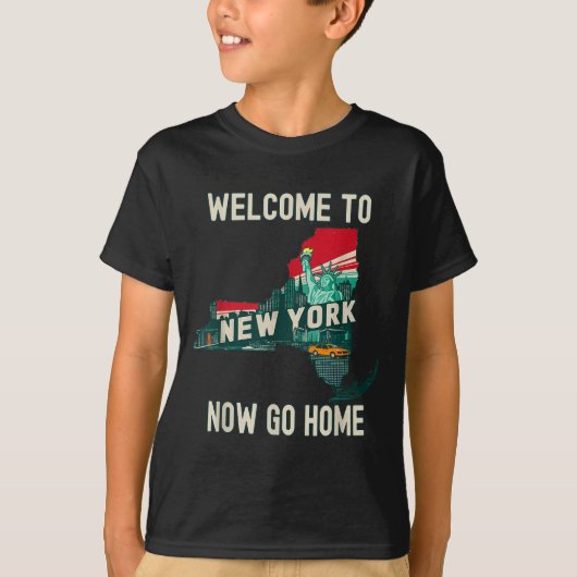 Funny Welcome To New York Retro Design, Funny New T-shirt (Voorkant)