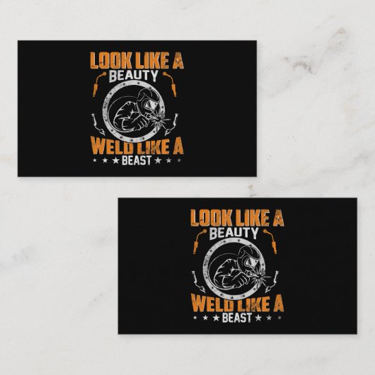 Funny Welder, als een schoonheidskoepel Visitekaartje (Voorkant / Achterkant)