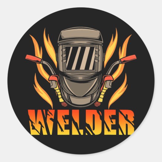 Funny Welder Weld Job American Ronde Sticker (Voorkant)