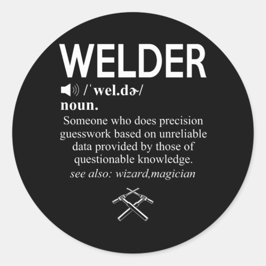 Funny Welder Weld Job American Ronde Sticker (Voorkant)