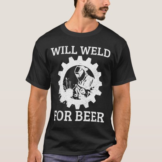 Funny Welder Will Weld For Beer Welding Gift Tank  (Voorkant)