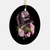 Funny Welders Pink Helmet Welder Spark Keramisch Ornament (Rechts)