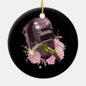 Funny Welders Pink Helmet Welder Spark Keramisch Ornament (Achterkant)