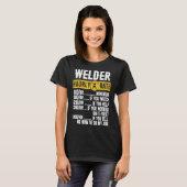 Funny Welding Apparel, Welder Hourly Rate T-shirt (Voorkant volledig)