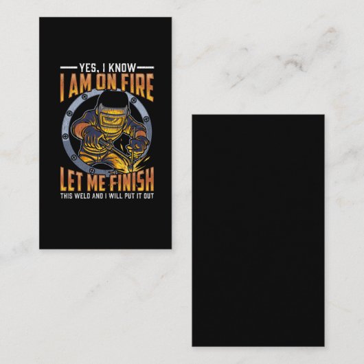 Funny Welding Job Gezegde voor Welder Visitekaartje (Voorkant / Achterkant)