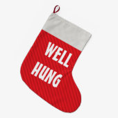 Funny Well Hung Red Stripe Grote Kerstsok (Voorkant (Hangend))