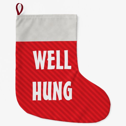 Funny Well Hung Red Stripe Grote Kerstsok (Voorkant)