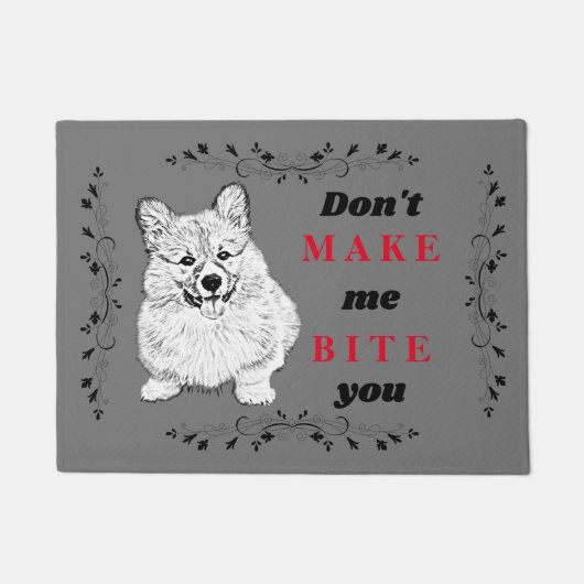 Funny Welsh Corgi Doormat Deurmat (Voorkant)