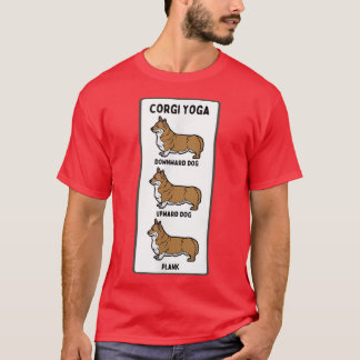 Funny Welsh Corgi Yoga Silly Pet Owner Joke Plank  T-shirt