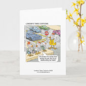 Funny Wenskaart Chicken Crossing Road Kaart (Gele Bloem)