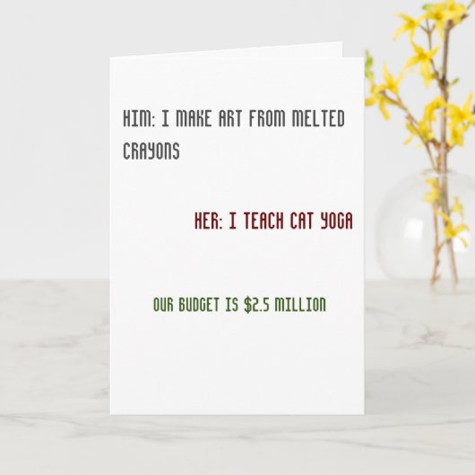 Funny Wenskaart Kaart (Gele Bloem)