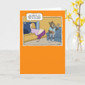 Funny Werewolf en Full Moon Halloween Kaart (Gele Bloem)