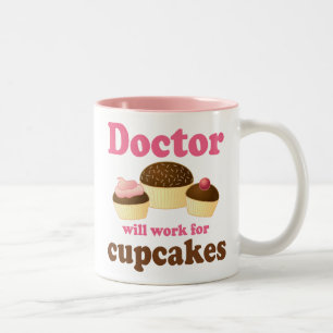 Funny werkt voor Cupcakes Doctor Tweekleurige Koffiemok