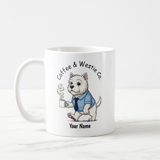 Funny West Highland Whit Dog Business Suit Coffee Koffiemok (Links)