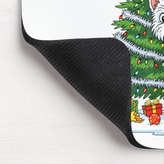 Funny West Highland White Terrier Dog Christmas Tr Muismat (Hoek)