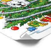Funny West Highland White Terrier Dog Christmas Tr Poster (Hoek)