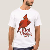 Funny West Virginia Cardinaal T-shirt (Voorkant)