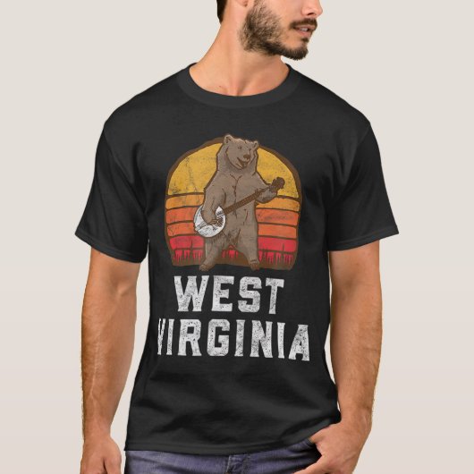 Funny West Virginia Grizzly Beer Bluegrass Banjo T-shirt (Voorkant)