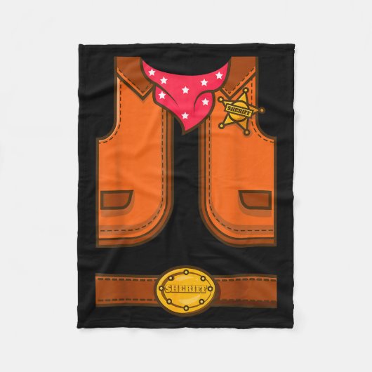 Funny Western Sheriff Halloween Cowboy Vest Simple Fleece Deken (Voorkant)