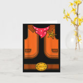Funny Western Sheriff Halloween Cowboy Vest Simple Kaart (Gele Bloem)