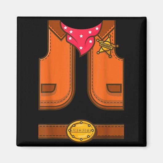 Funny Western Sheriff Halloween Cowboy Vest Simple Magneet (Voorkant)