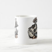 Funny Western Skeleton Cowboy Playing Guitar Count Koffiemok (Center)