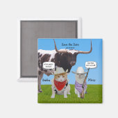 Funny Western/Texan/Cowboys Save the Date Magneet (Voorkant / Achterkant)