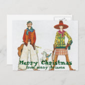 Funny Western Wear Christmas From Arizona Feestdagenkaart (Voorkant / Achterkant)