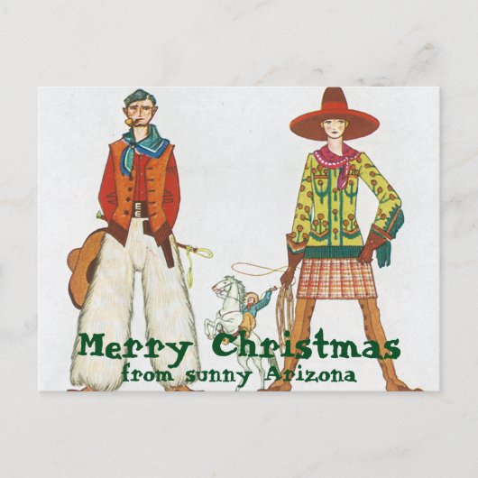 Funny Western Wear Christmas From Arizona Feestdagenkaart (Voorkant)