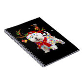 Funny Westie Christmas Tee Reindeer Christmas Ligh Notitieboek (Rechterzijde)