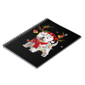 Funny Westie Christmas Tee Reindeer Christmas Ligh Notitieboek (Linkerzijde)