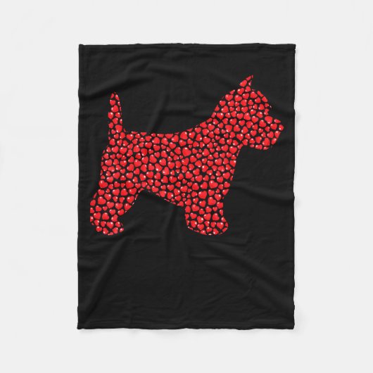 Funny Westie Dog Lover Hearts Love Westie Valentin Fleece Deken (Voorkant)