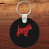 Funny Westie Dog Lover Hearts Love Westie Valentin Sleutelhanger (Voorkant)