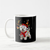 Funny Westie-kerstfeest T-shirt Reindekerst Ligh Koffiemok (Links)