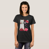 Funny Westie Rose Heart Happy Valentine Day Dog Mo T-shirt (Voorkant volledig)