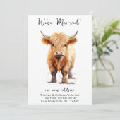 Funny Weve Moo-ved Nieuw Adres Highland Koe Bewege Aankondiging (Staand voorkant)