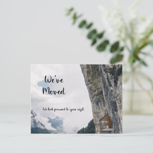 Funny Weve Moved New Address Cliff House Briefkaart (Staand voorkant)