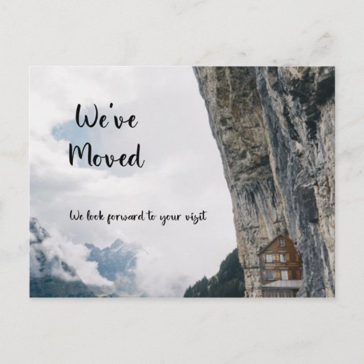 Funny Weve Moved New Address Cliff House Briefkaart (Voorkant)