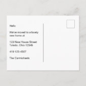 Funny Weve verhuisde oude witte trailer huis Aankondigingskaart (Achterkant)