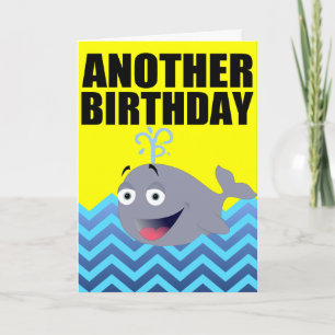 Funny Whale Birthday Cartoon Kaart