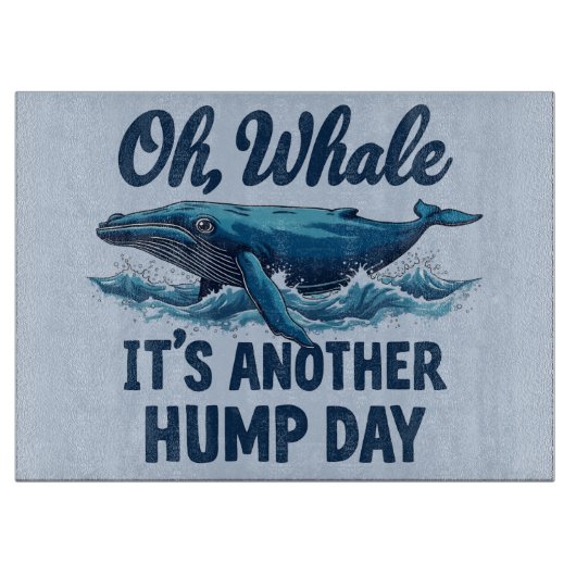 Funny Whale Pun "Oh Whale" Hump Day Design Snijplank (Voorkant)