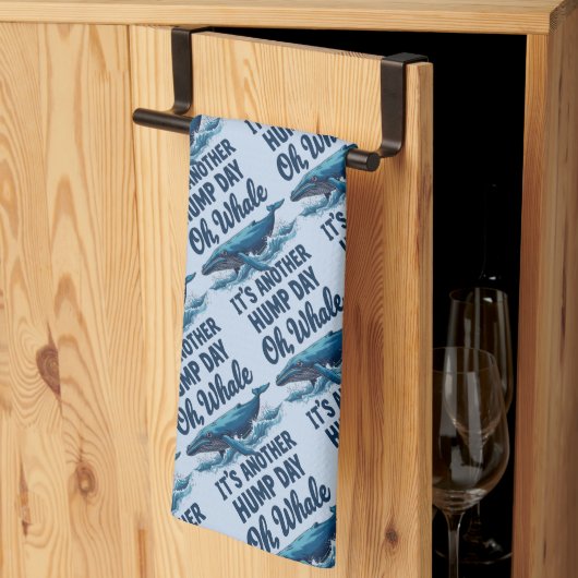 Funny Whale Pun "Oh Whale" Hump Day Design Theedoek (Derde Gevouwen)