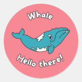 Funny Whale Pun Sticker - Schattigee Oceaan Dier (Voorkant)