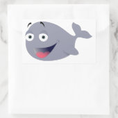 Funny Whale Rechthoekige Sticker (Tas)