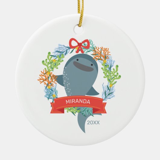 Funny Whale Shark Keramisch Ornament (Voorkant)