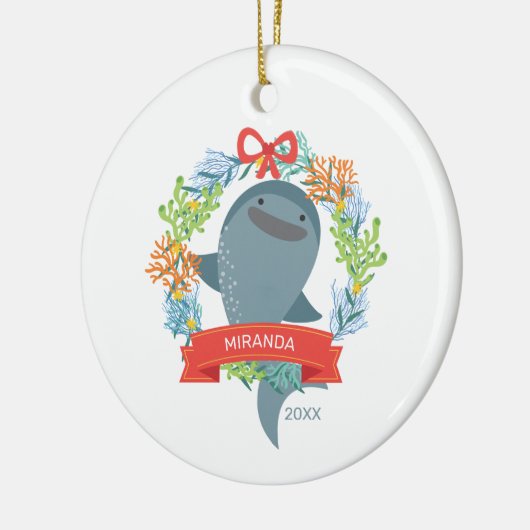 Funny Whale Shark Keramisch Ornament (Links)