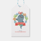 Funny Whale Shark Kerstmis Cadeaulabel (Voorkant)