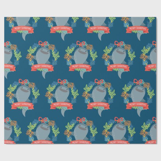 Funny Whale Shark Kerstmis Cadeaupapier (Vlak)