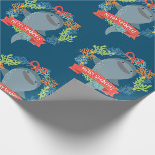 Funny Whale Shark Kerstmis Cadeaupapier