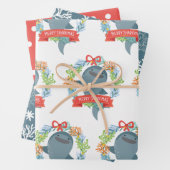 Funny Whale Shark Kerstmis Inpakpapier Vel (In situ)